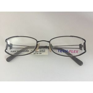 New Tech-Flex Eyeglasses Shiny Dark Brown 48-19-130 Frames